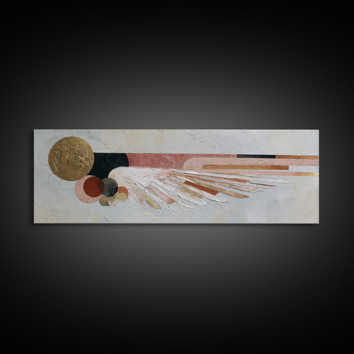 Minimal Angel Wing Contour Framed Canvas Print, Line Art, Aesthetic Prints, Living Room Decor, Abstract Art, Line, Wall Art, LIN-3x1-37