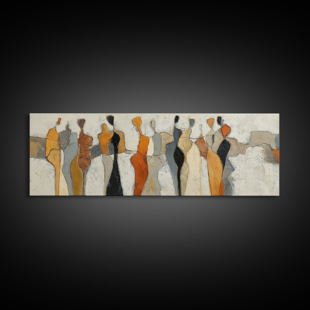 Abstract Family Figures Canvas Print, Line Art, Fine Art Print, Living Room Decor, Fine Art, Line, Wall Decor, Custom Portrait, LIN-3x1-40