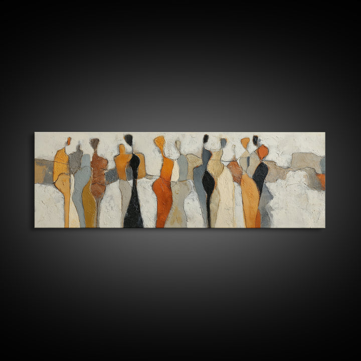 Abstract Family Figures Canvas Print, Line Art, Fine Art Print, Living Room Decor, Fine Art, Line, Wall Decor, Custom Portrait, LIN-3x1-40