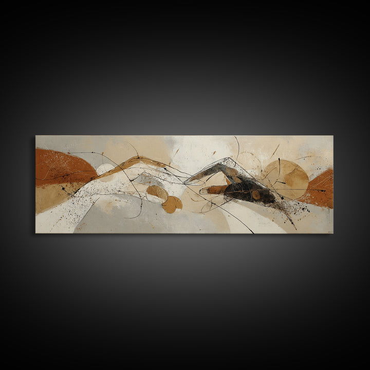 Two Hands Nearly Touching Framed Canvas Print, Line Art, Room Decor, Living Room Decor, Fine Art, Line, Digital Wall Art, LIN-3x1-69