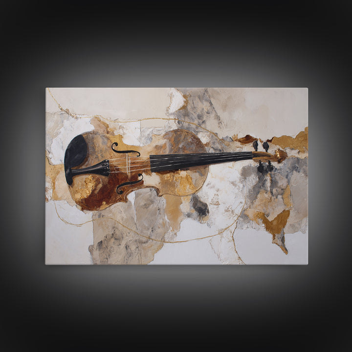 Single Line Violin and Bow Canvas Print, Line Art, Art Print, Living Room Decor, Abstract Art, Line, Printable Wall Art, LIN-3x2-3