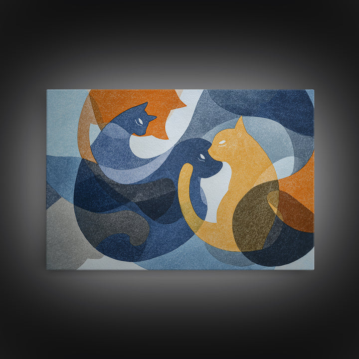 Monoline Cat Stretching Canvas Print, Line Art, Modern Decor, Living Room Decor, Abstract Art, Line, Contemporary Art, LIN-3x2-58
