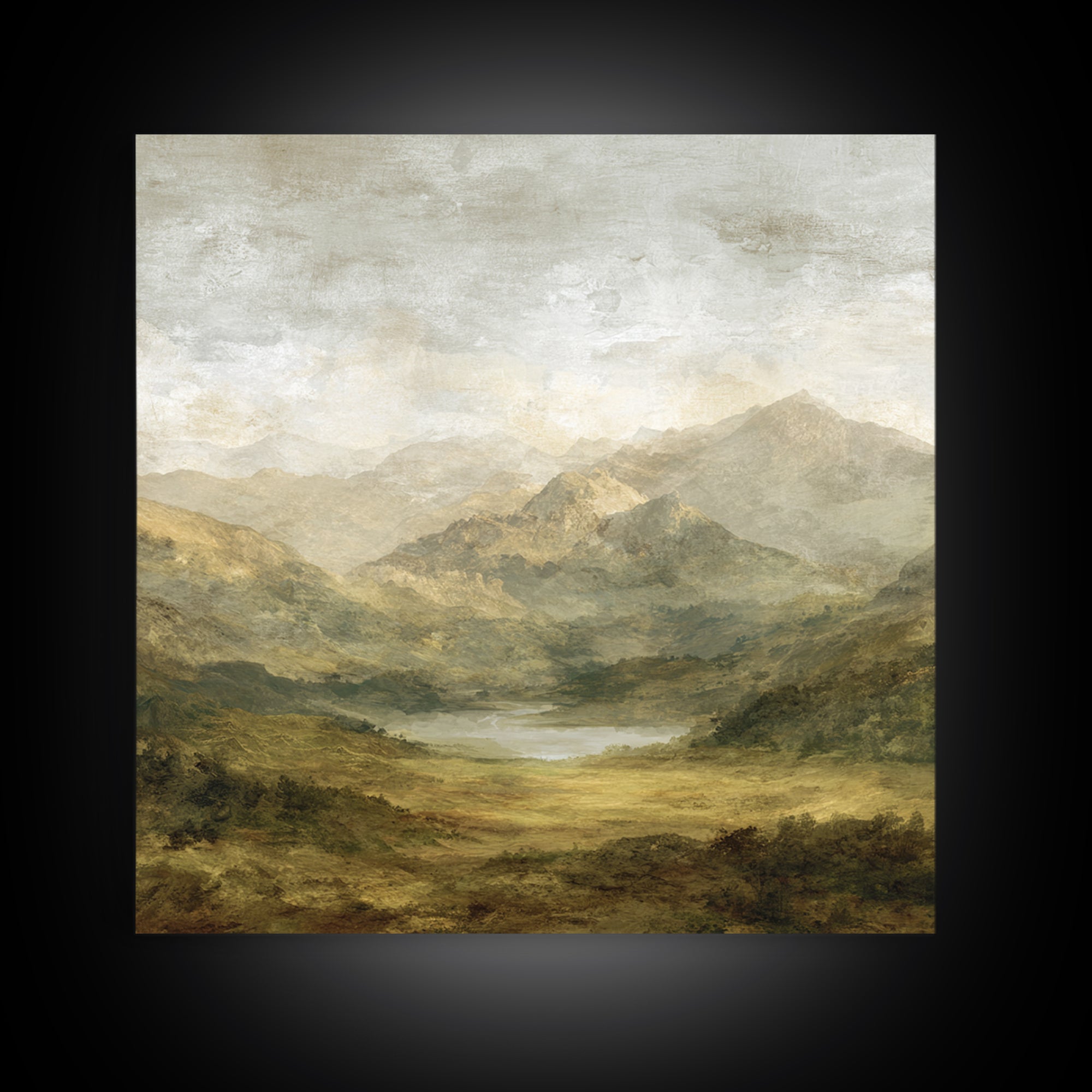 Classic Mountain Panorama for Cozy Interiors Canvas Print, Living Room Art, Abstract Art, Living Room Decor, Living, Boho Decor, LIR-1x1-16