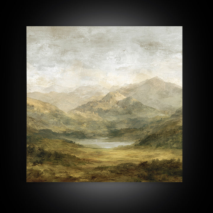 Classic Mountain Panorama for Cozy Interiors Canvas Print, Living Room Art, Abstract Art, Living Room Decor, Living, Boho Decor, LIR-1x1-16