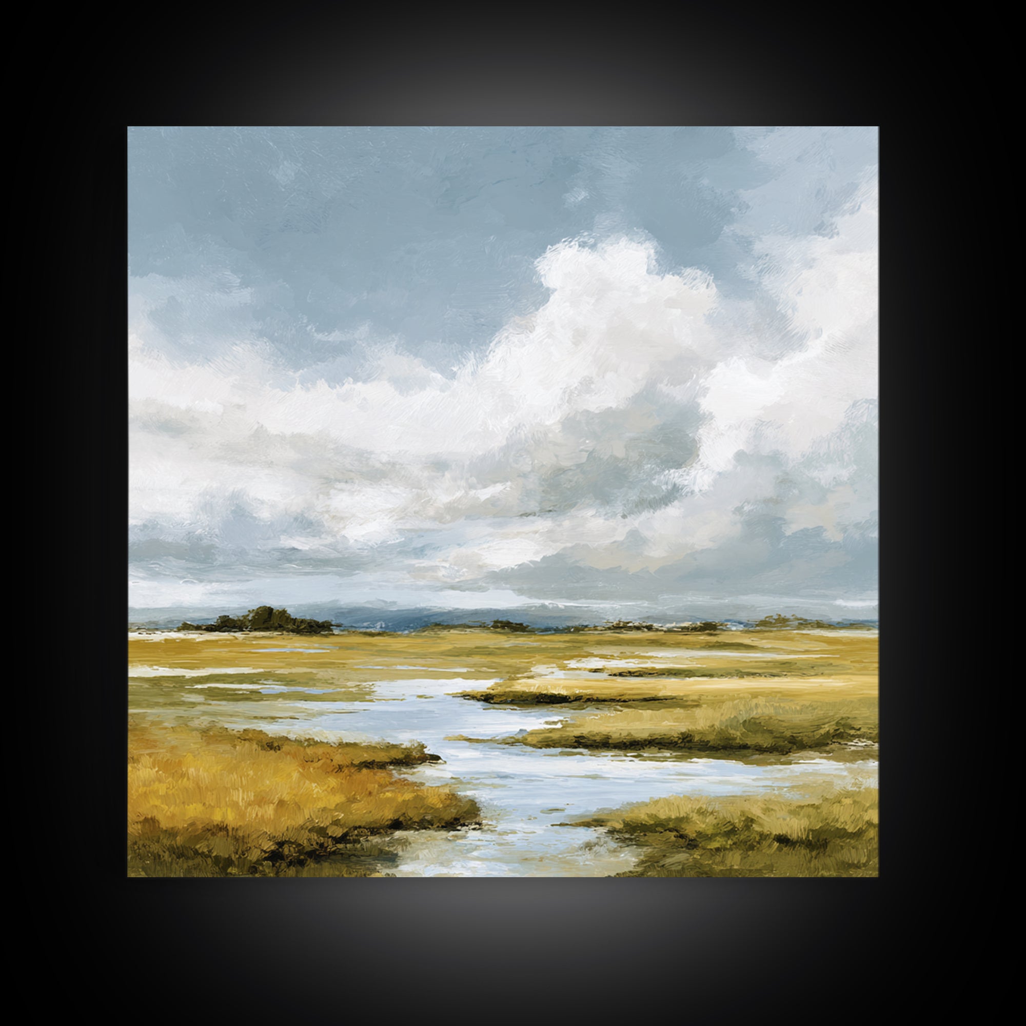 Large Cloudscape with Gentle Movement Canvas Print, Living Room Art, Abstract Art, Living Room Decor, Watercolor Art, Living, LIR-1x1-19