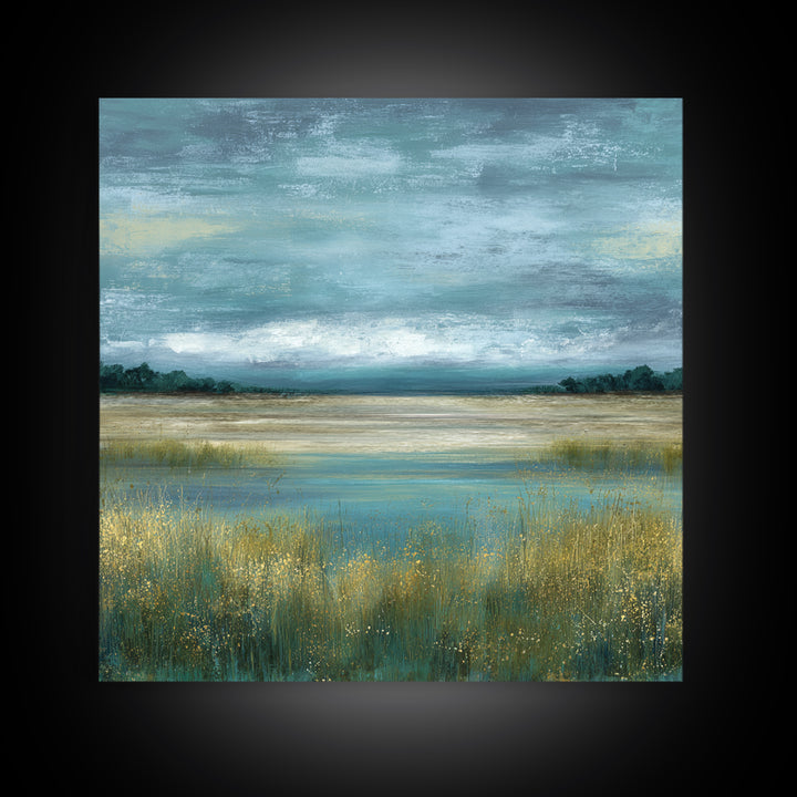 Quiet Meadow Landscape Canvas Print, Living Room Art, Living Room Decor, Watercolor Art, Living, Abstract Wall Art, LIR-1x1-23