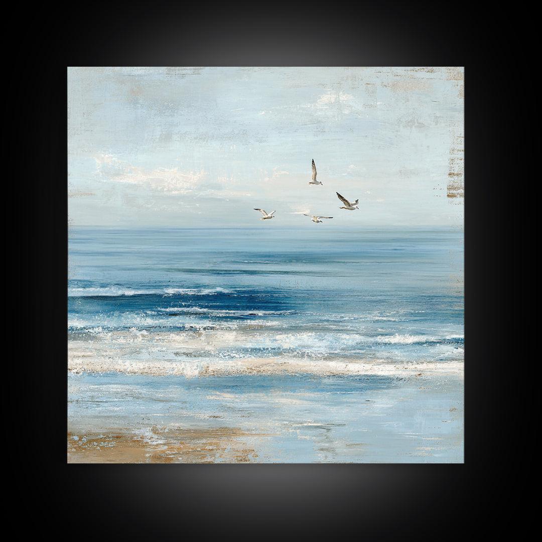 Coastal Aerial Shoreline Canvas Print, Living Room Art, Pet Portraits, Living Room Decor, Fine Art, Living, Neutral Decor, LIR-1x1-35