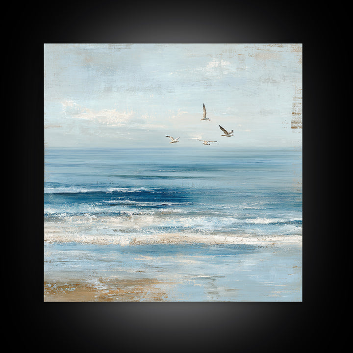 Coastal Aerial Shoreline Canvas Print, Living Room Art, Pet Portraits, Living Room Decor, Fine Art, Living, Neutral Decor, LIR-1x1-35
