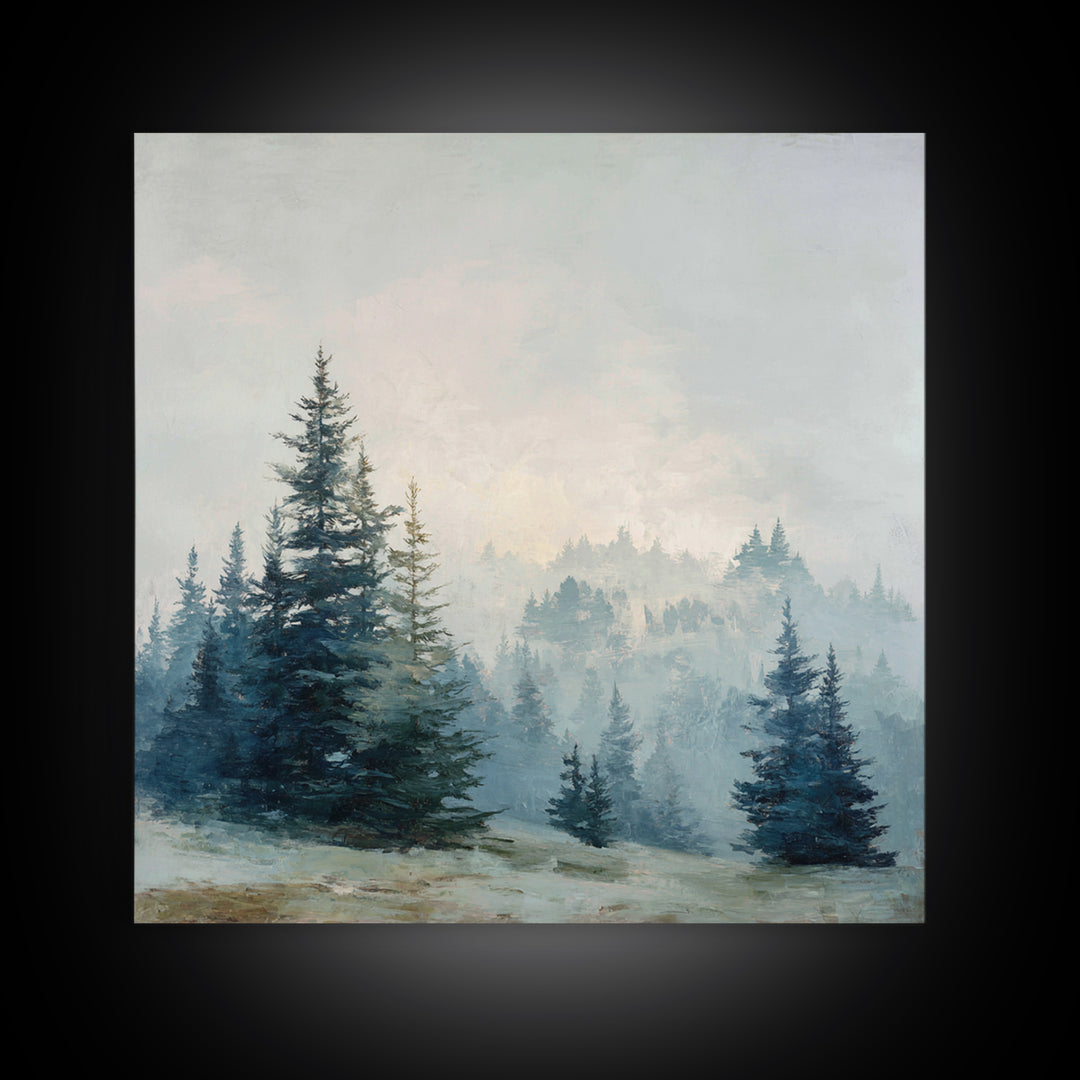 Minimal Scandinavian Forest Framed Canvas Print, Living Room Art, Boho Decor, Living Room Decor, Living, Digital Prints, LIR-1x1-37