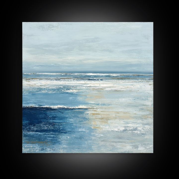 Moody Seascape for Dramatic Focal Point Canvas Print, Living Room Art, Bedroom Wall Art, Living Room Decor, Oil Painting, LIR-1x1-54