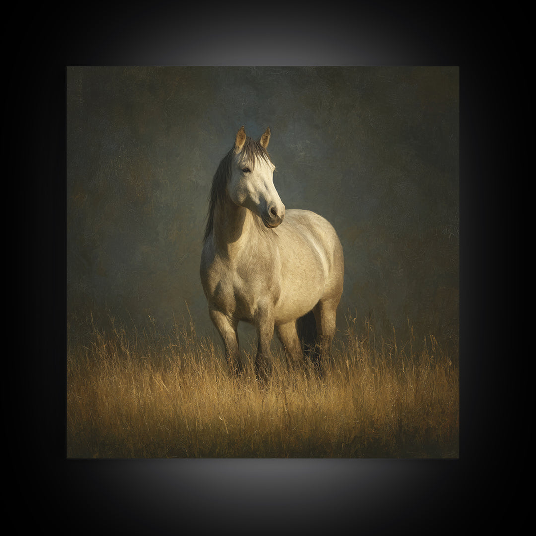 Contemporary Horse Portrait Framed Canvas Print, Living Room Art, 3 Piece Wall Art, Living Room Decor, Fine Art, Living, LIR-1x1-58