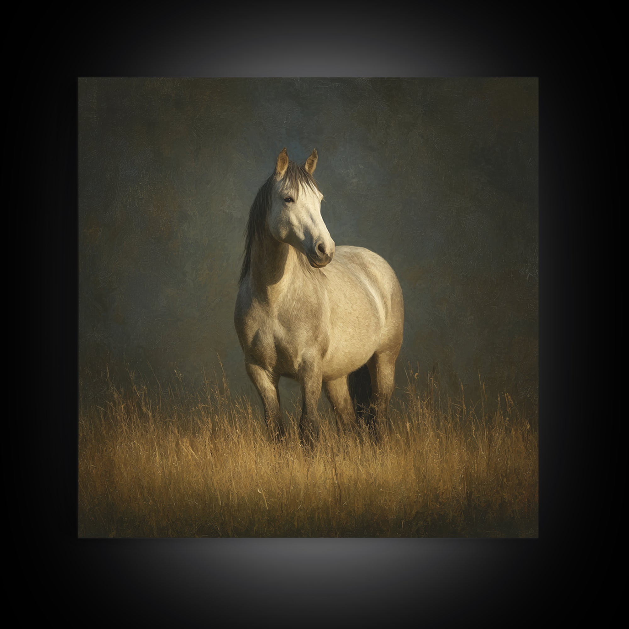 Contemporary Horse Portrait Framed Canvas Print, Living Room Art, 3 Piece Wall Art, Living Room Decor, Fine Art, Living, LIR-1x1-58