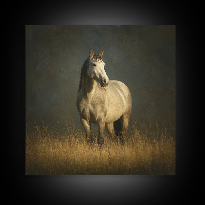 Contemporary Horse Portrait Framed Canvas Print, Living Room Art, 3 Piece Wall Art, Living Room Decor, Fine Art, Living, LIR-1x1-58