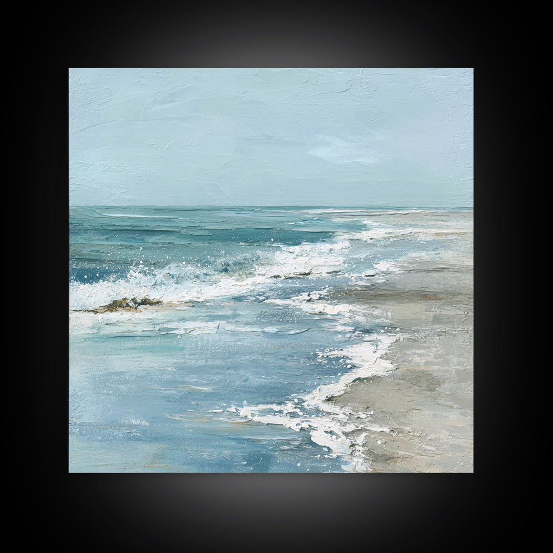 Moody Seascape for Dramatic Focal Point Canvas Print, Living Room Art, Abstract Wall Art, Living Room Decor, Living, Home Decor, LIR-1x1-6