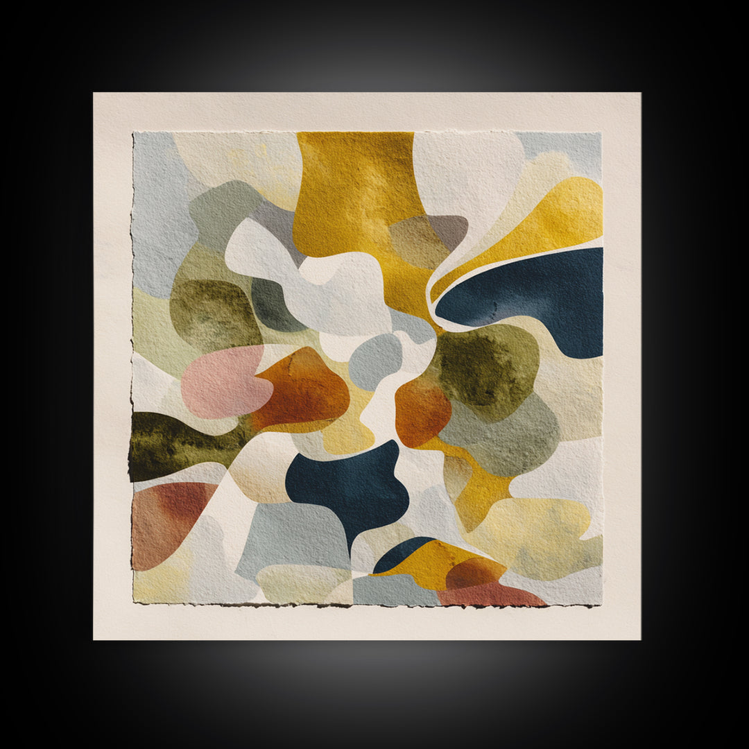Abstract Organic Shapes Framed Canvas Print, Living Room Art, Neutral Decor, Living Room Decor, Fine Art, Living, Home Decor, LIR-1x1-63