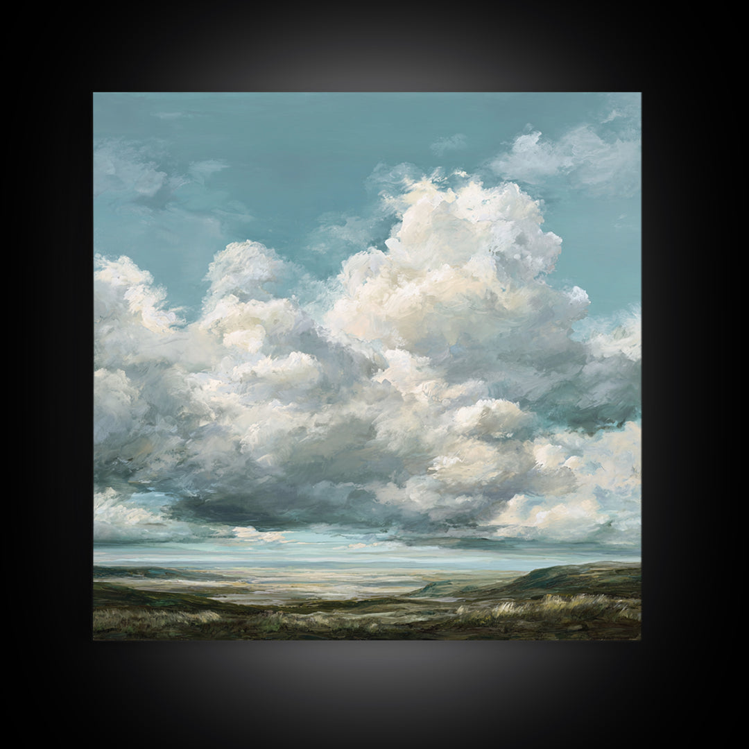 Large Cloudscape with Gentle Movement Framed Canvas Print, Living Room Art, Modern Decor, Living Room Decor, Fine Art, Living, LIR-1x1-67
