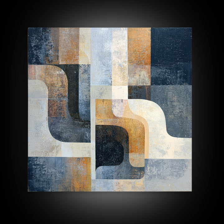 Monochrome Stone Texture Abstraction Canvas Print, Living Room Art, Luxury Decor, Living Room Decor, Abstract Art, Living, LIR-1x1-69