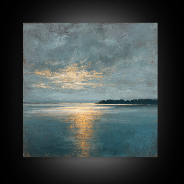Modern Landscape with Expansive Calm Sky Canvas Print, Living Room Art, Wall Decor, Living Room Decor, Oil Painting, Living, LIR-1x1-99