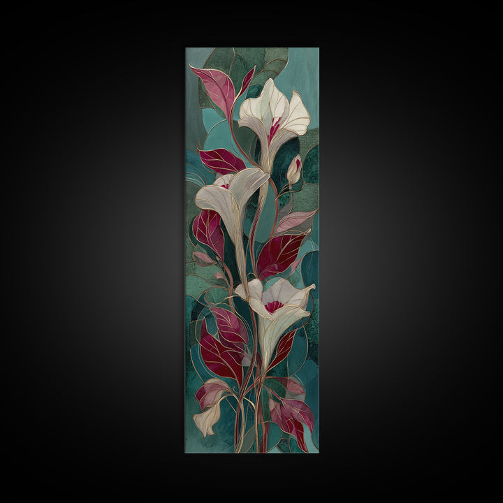 Botanical Vase Painting Canvas Print, Living Room Art, Gallery Decor, Living Room Decor, Fine Art, Living, Wall Art, Home Decor, LIR-1x3-14