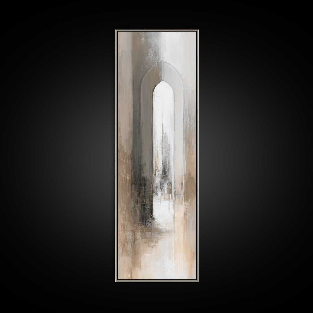 Black and White Architectural Arch Composition Canvas Print, Living Room Art, Digital Wall Art, Living Room Decor, Living, LIR-1x3-19