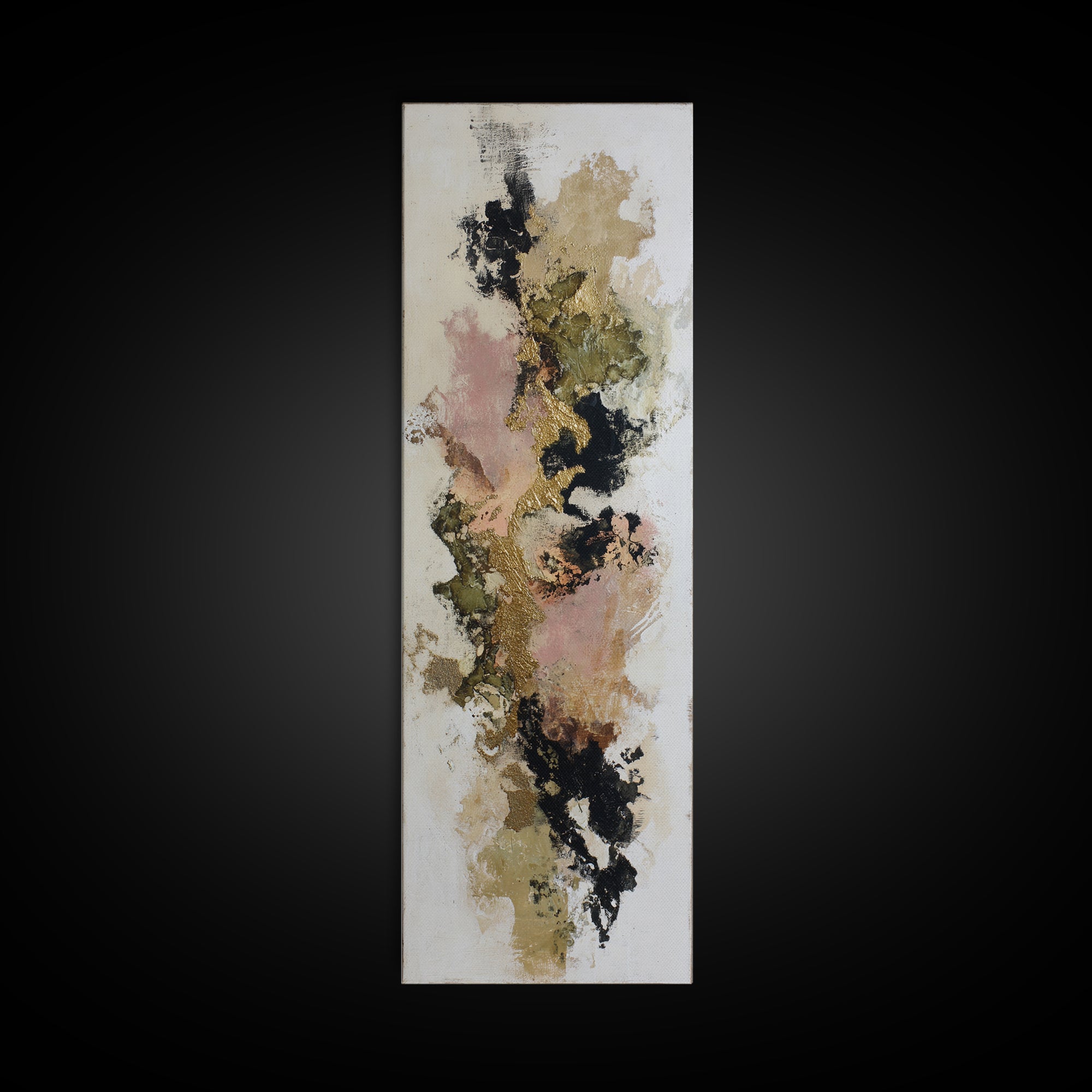 Gold Accented Abstract Brushwork Canvas Print, Living Room Art, Living Room Wall Art, Living Room Decor, Abstract Art, Living, LIR-1x3-2