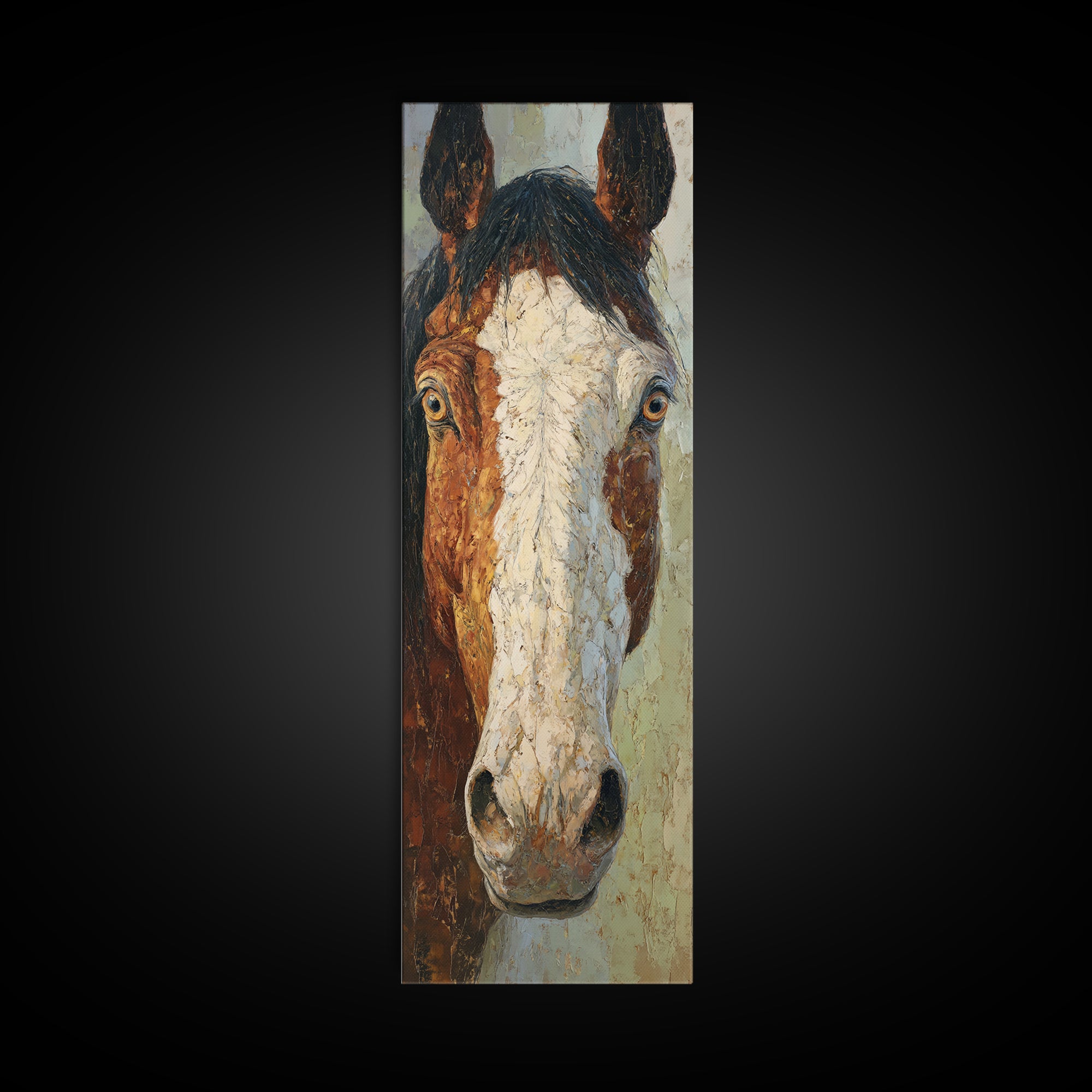 Contemporary Horse Portrait Canvas Print, Living Room Art, Modern Wall Art, Living Room Decor, Fine Art, Living, LIR-1x3-22