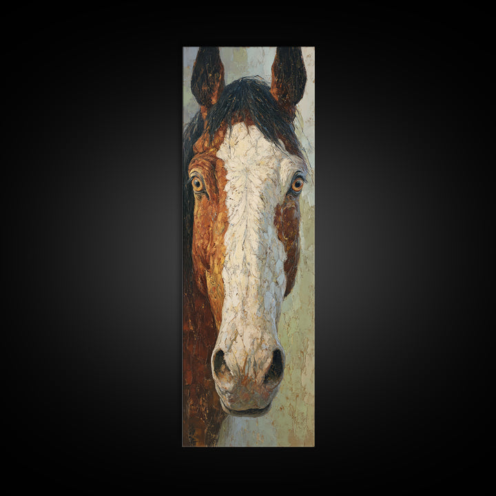 Contemporary Horse Portrait Canvas Print, Living Room Art, Modern Wall Art, Living Room Decor, Fine Art, Living, LIR-1x3-22