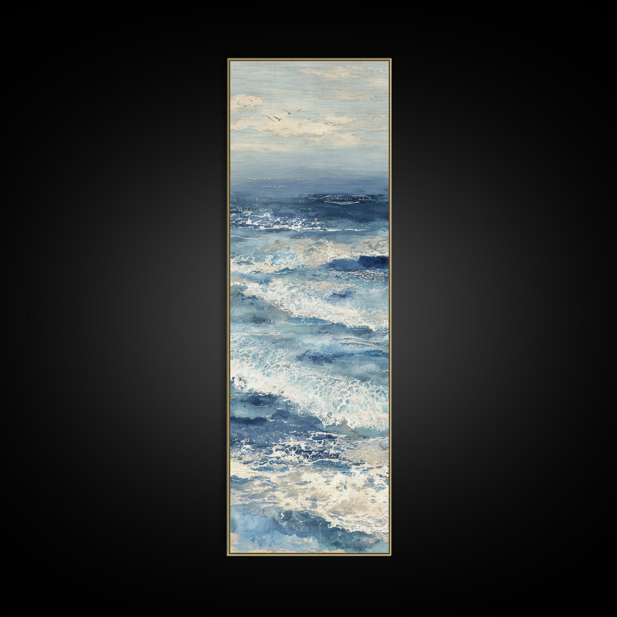 Coastal Aerial Shoreline Canvas Print, Living Room Art, Large Wall Art, Living Room Decor, Fine Art, Living, Dopamine Decor, LIR-1x3-23