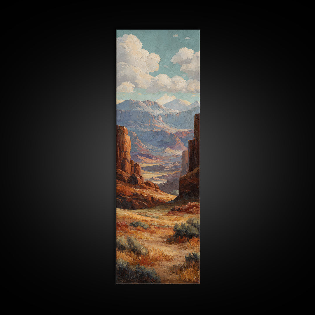 Earthy Desert Landscape Framed Canvas Print, Living Room Art, Wall Decor, Living Room Decor, Oil Painting, Living, Abstract Art, LIR-1x3-24