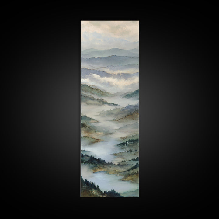 Classic Mountain Panorama for Cozy Interiors Canvas Print, Living Room Art, Painting, Living Room Decor, Fine Art, Living, LIR-1x3-28