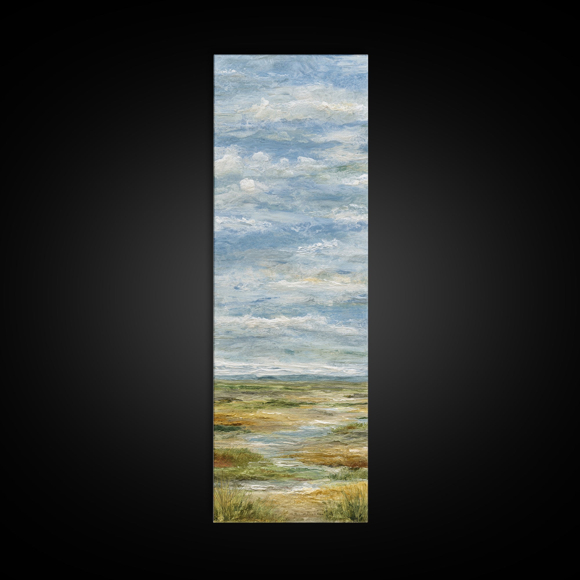 Quiet Meadow Landscape Canvas Print, Living Room Art, Living Room Decor, Watercolor Art, Living, Abstract Wall Art, LIR-1x3-35