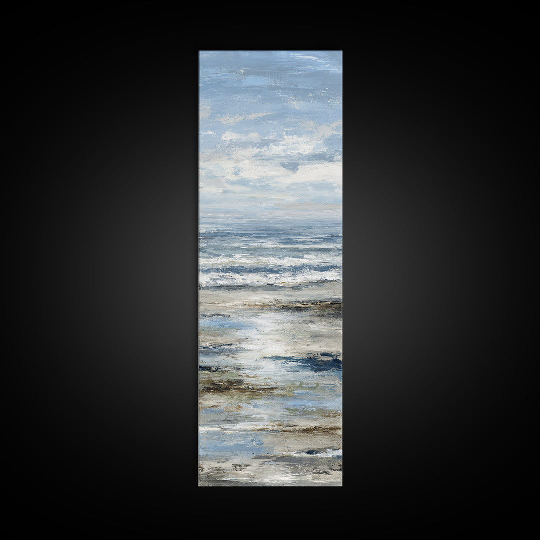 Moody Seascape for Dramatic Focal Point Canvas Print, Living Room Art, Neutral Decor, Living Room Decor, Fine Art, Living, LIR-1x3-42