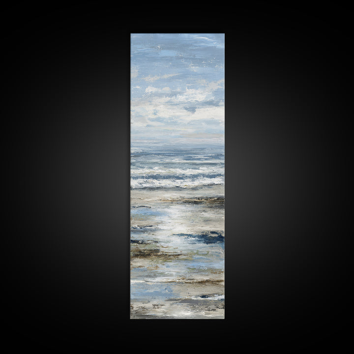 Moody Seascape for Dramatic Focal Point Canvas Print, Living Room Art, Neutral Decor, Living Room Decor, Fine Art, Living, LIR-1x3-42