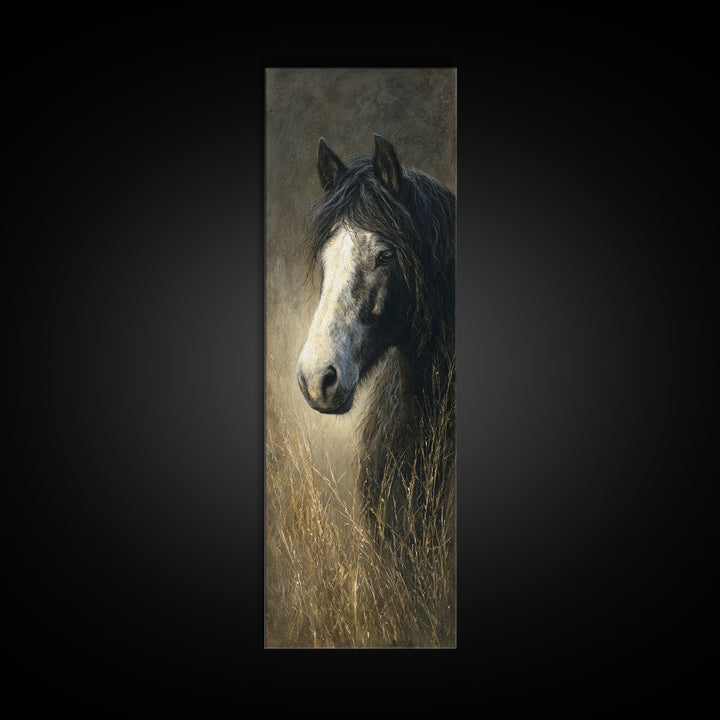 Contemporary Horse Portrait Framed Canvas Print, Living Room Art, Modern Decor, Living Room Decor, Fine Art, Living, Wall Decor, LIR-1x3-46