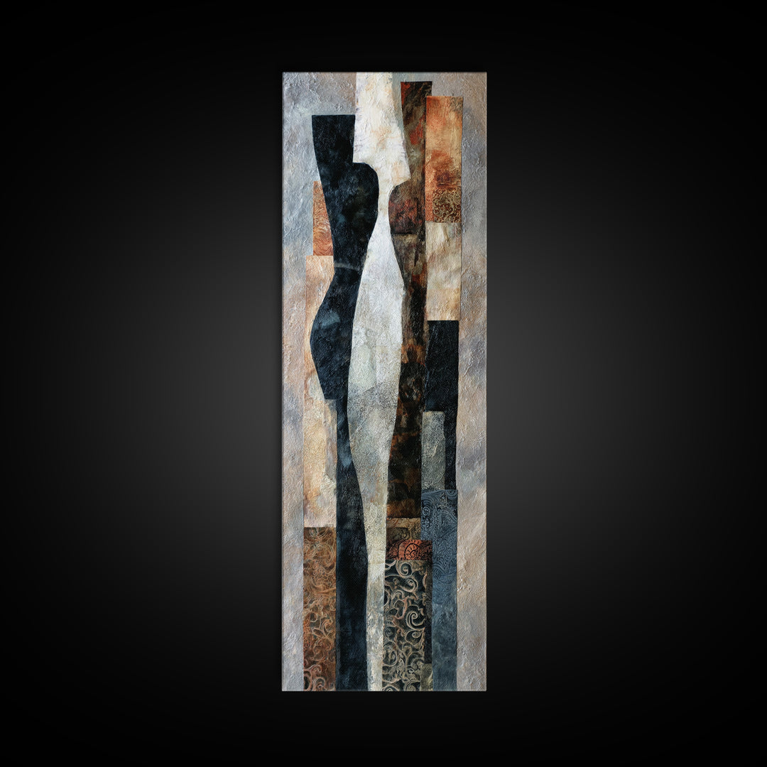 Abstract Organic Shapes Canvas Print, Living Room Art, Dopamine Decor, Living Room Decor, Fine Art, Living, Textured Painting, LIR-1x3-51