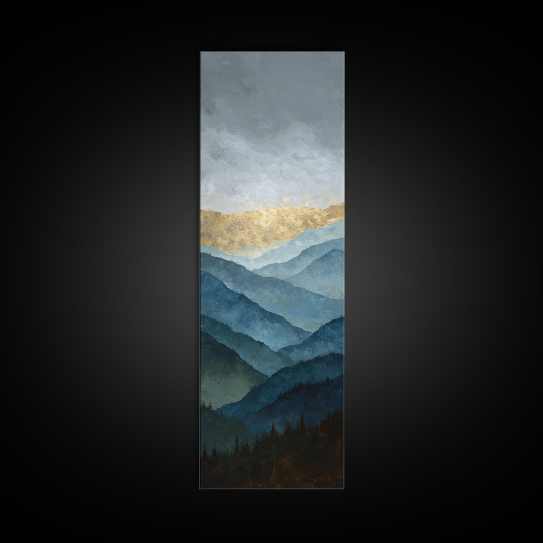 Classic Mountain Panorama for Cozy Interiors Canvas Print, Living Room Art, Mid Century Modern, Living Room Decor, Living, LIR-1x3-52