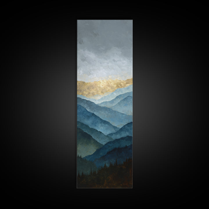 Classic Mountain Panorama for Cozy Interiors Canvas Print, Living Room Art, Mid Century Modern, Living Room Decor, Living, LIR-1x3-52