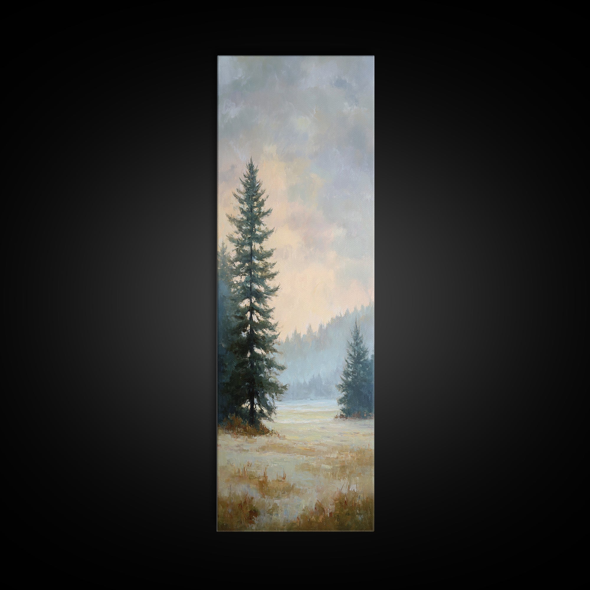 Quiet Meadow Landscape Canvas Print, Living Room Art, Living Room Decor, Oil Painting, Living, Statement Artwork, Boho Decor, LIR-1x3-59