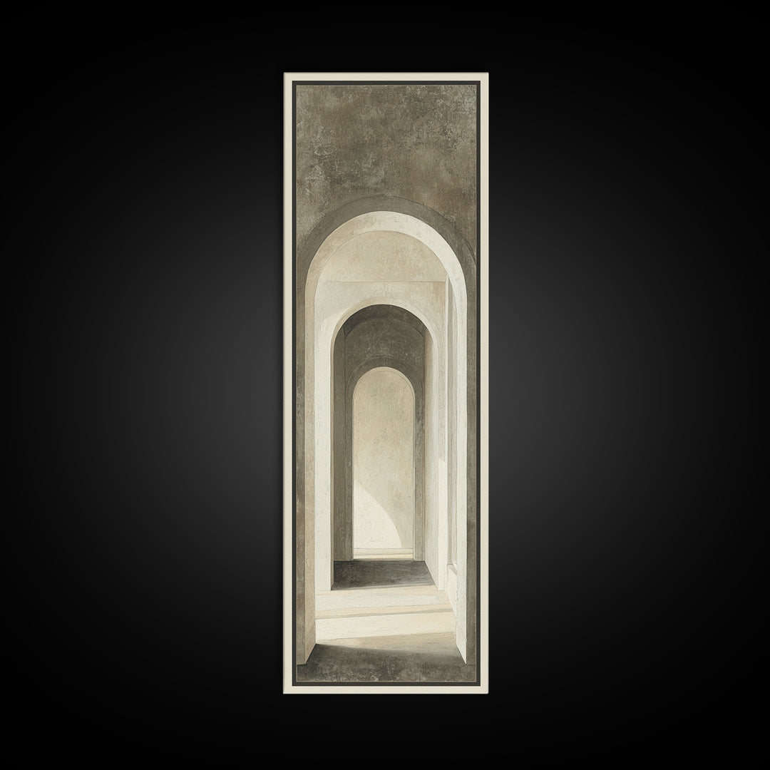 Black and White Architectural Arch Composition Canvas Print, Living Room Art, 3 Piece Wall Art, Living Room Decor, Living, LIR-1x3-67