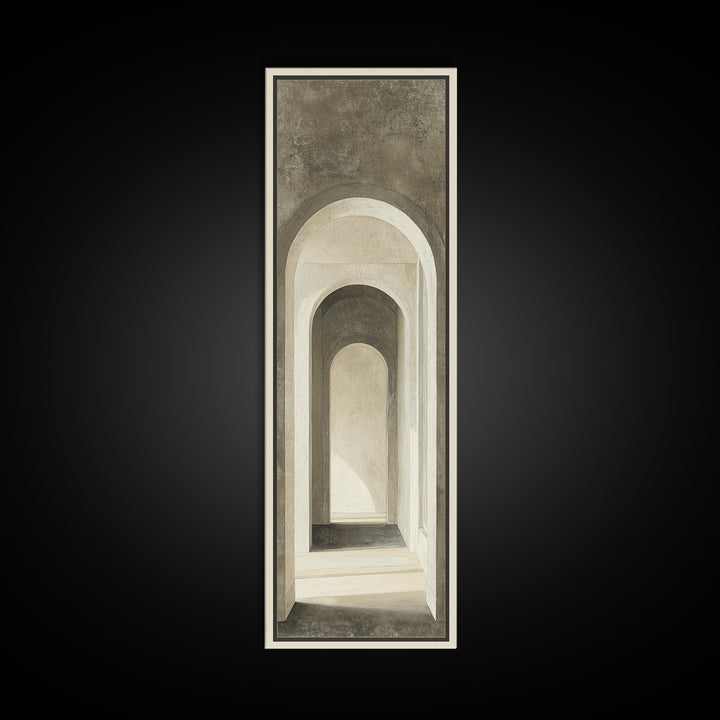 Black and White Architectural Arch Composition Canvas Print, Living Room Art, 3 Piece Wall Art, Living Room Decor, Living, LIR-1x3-67