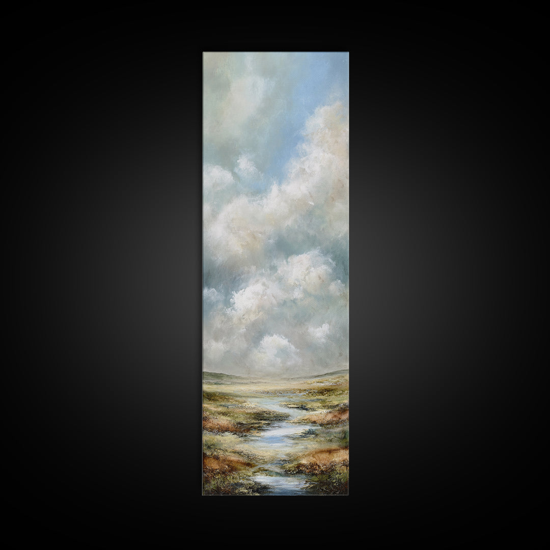 Large Cloudscape with Gentle Movement Canvas Print, Living Room Art, Mid Century Modern, Living Room Decor, Fine Art, Living, LIR-1x3-7