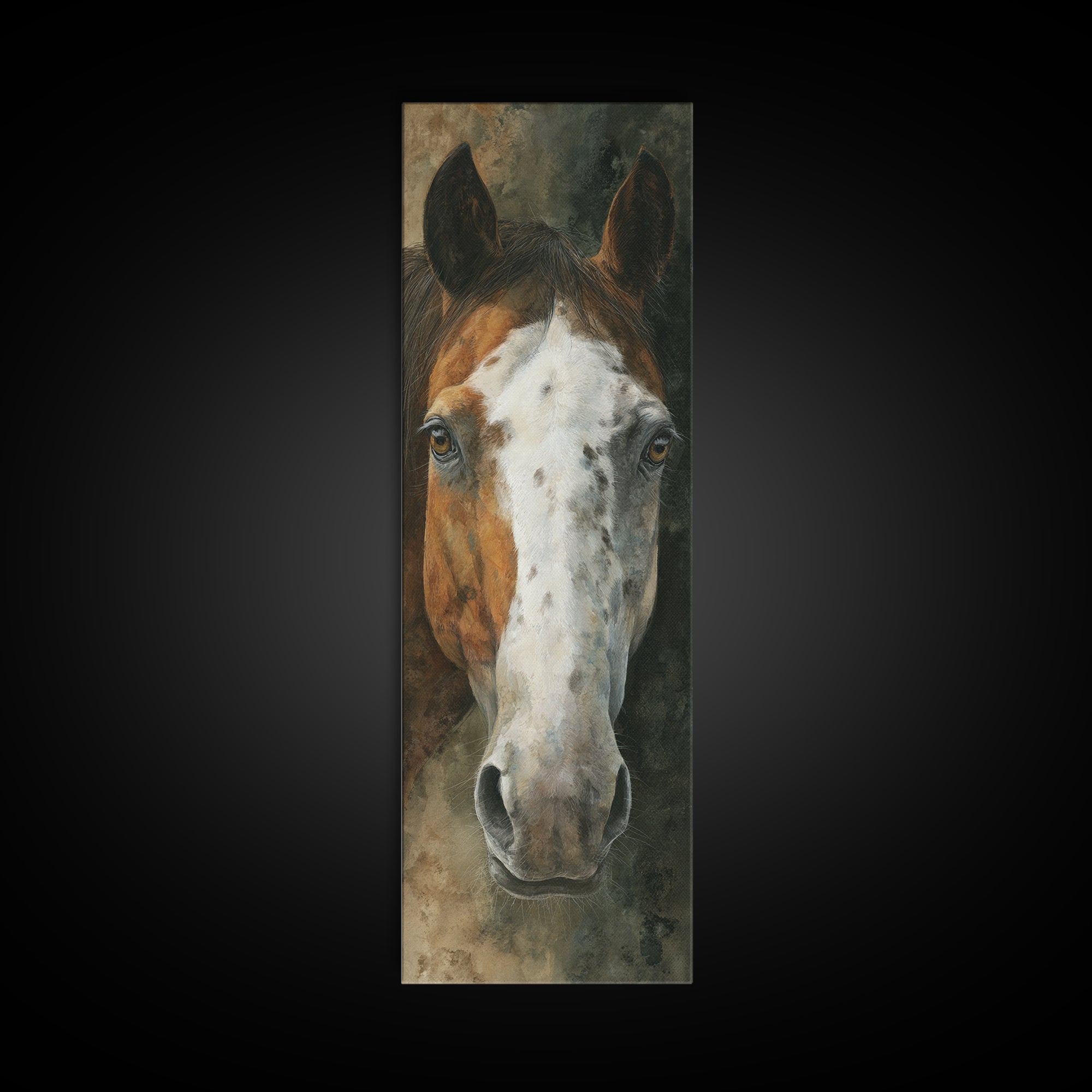 Contemporary Horse Portrait Framed Canvas Print, Living Room Art, Modern Decor, Living Room Decor, Fine Art, Living, Wall Decor, LIR-1x3-70