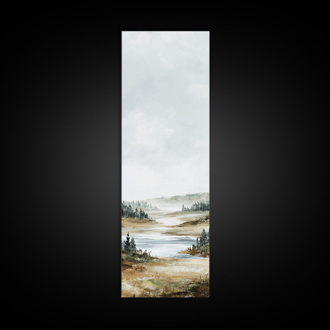 Minimal Scandinavian Forest Canvas Print, Living Room Art, Digital Wall Art, Living Room Decor, Oil Painting, Living, LIR-1x3-73