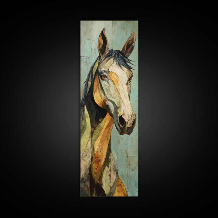 Contemporary Horse Portrait Canvas Print, Living Room Art, Room Decor, Living Room Decor, Oil Painting, Living, Printable, LIR-1x3-94