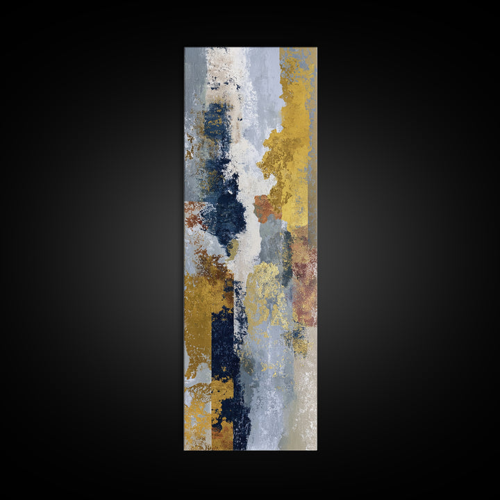 Gold Accented Abstract Brushwork Canvas Print, Living Room Art, Textured Painting, Living Room Decor, Abstract Art, Living, LIR-1x3-98