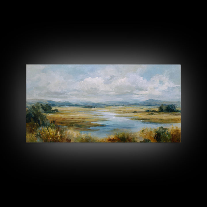 Quiet Meadow Landscape Framed Canvas Print, Living Room Art, Living Room Wall Art, Living Room Decor, Fine Art, Living, LIR-2x1-19