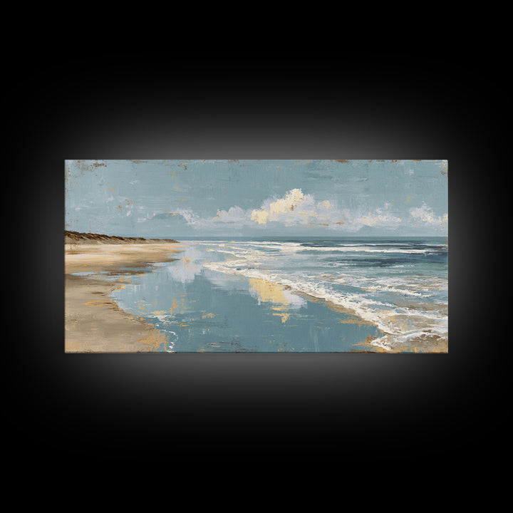 Moody Seascape for Dramatic Focal Point Canvas Print, Living Room Art, Living Room Decor, Abstract Art, Living, LIR-2x1-2