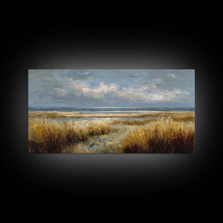 Modern Landscape with Expansive Calm Sky Framed Canvas Print, Living Room Art, Printable Wall Art, Living Room Decor, Living, LIR-2x1-23