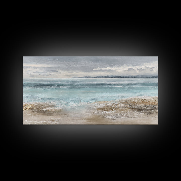 Moody Seascape for Dramatic Focal Point Canvas Print, Living Room Art, Living Room Decor, Abstract Art, Living, LIR-2x1-26