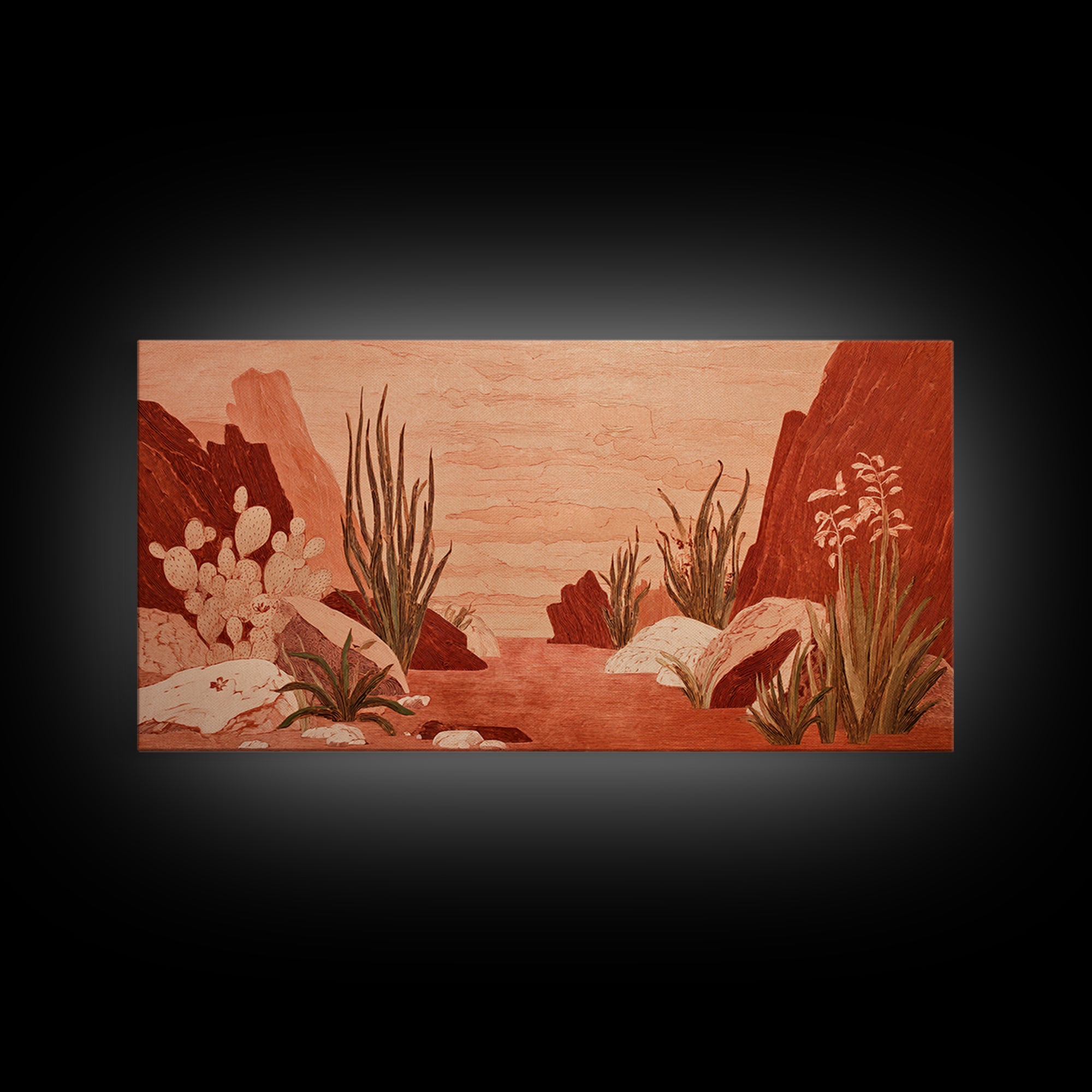 Earthy Desert Landscape Canvas Print, Living Room Art, Wall Art, Living Room Decor, Fine Art, Living, Digital Wall Art, LIR-2x1-32